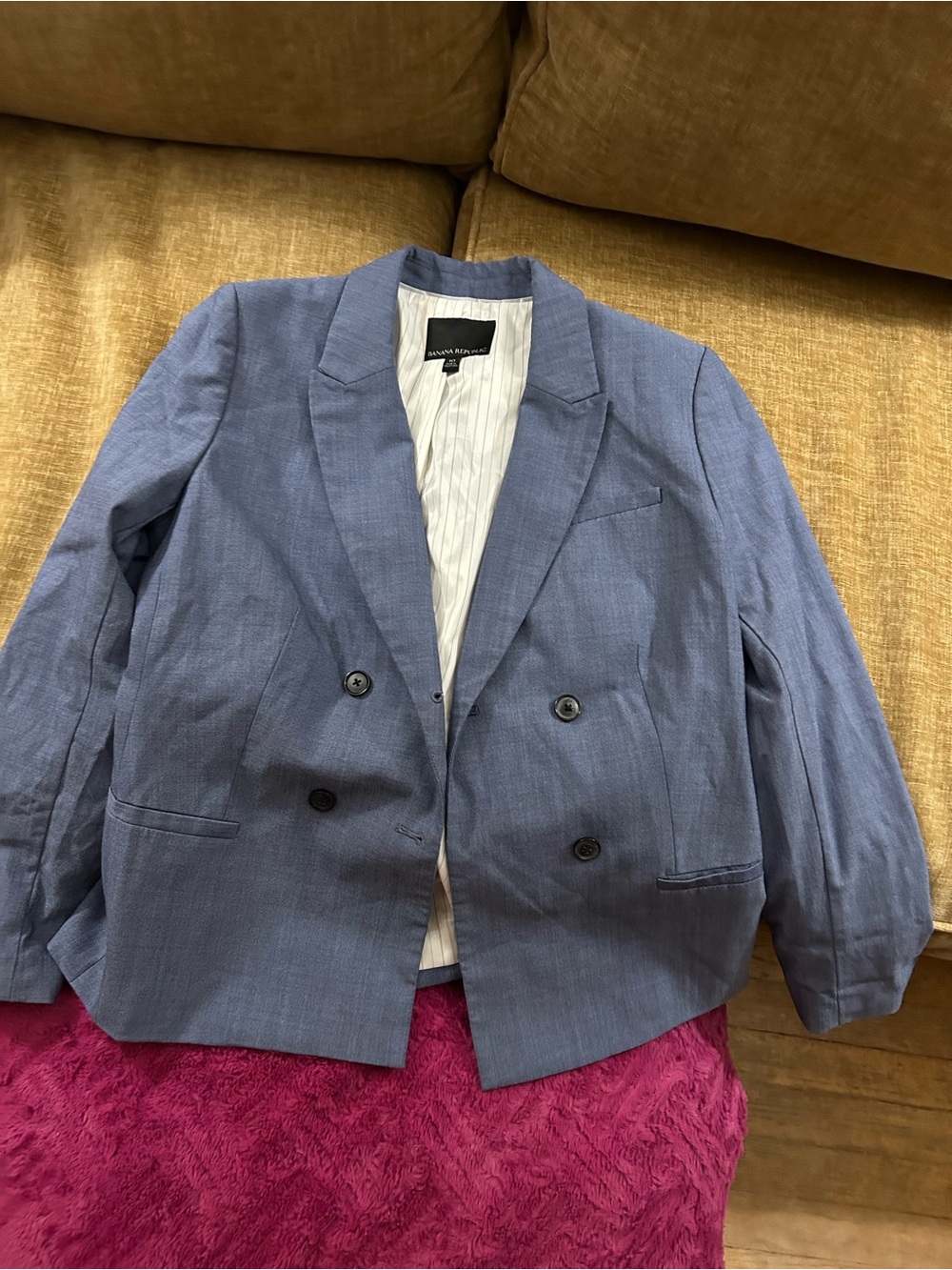 Banana Republic Light Blue Linen-Blend Jacket size 10